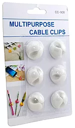 Організатор для кабелів ExtraDigital Cable Clips CC-908 White (KBC1664) - мініатюра 3