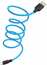 Кабель USB Hoco X21 Plus Silicone Lightning Cable Black/Blue - миниатюра 2