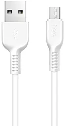 USB Кабель Hoco X20 Flash Charged micro USB Cable White