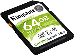 Карта памяти Kingston SDXC 64GB Canvas Select Plus Class 10 UHS-I U1 V10 (SDS2/64GB)