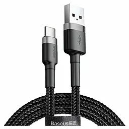 USB Кабель Baseus Cafule 3A 0.5M USB Type-C Cable Gray/Black (CATKLF-AG1)
