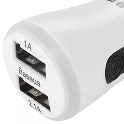 Автомобильное зарядное устройство Baseus 2USB Car charger 2.1A White (Tiny) - миниатюра 7