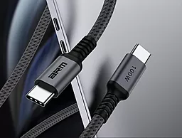 Кабель USB PD ArmorStandart 100w 5a 2m USB Type-C - Type-C cable black/grey (ARM69371) - миниатюра 2