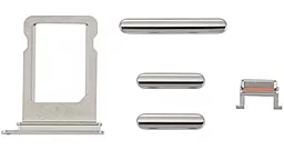 Набір зовнішніх кнопок та тримач SIM-картки Apple iPhone X Silver