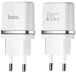 Мережевий зарядний пристрій Hoco С12 Charger 2USB + Lightning Cable White - мініатюра 3