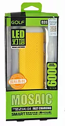 Повербанк GOLF GF-D3S LED 6000mAh Yellow - миниатюра 2