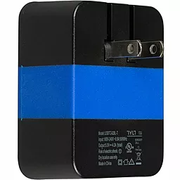Сетевое зарядное устройство TYLT Wall Travel Charger 4,2A Dual USB Port Black-Blue (USBTC42BL-EUK) - миниатюра 2