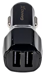 Автомобильное зарядное устройство Grand-X 2.1A 2xUSB-A ports car charger black (CH-26) - миниатюра 2