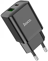 Сетевое зарядное устройство с быстрой зарядкой Hoco N28 USB C+A PD20W+QC3.0 3A Black