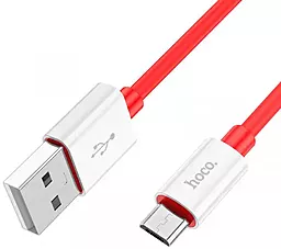 Кабель USB Hoco X87 Magic Silicone 2.4A micro USB Cable Red - миниатюра 3