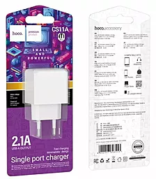 Сетевое зарядное устройство Hoco CS11A 2.1a home charger white - миниатюра 3