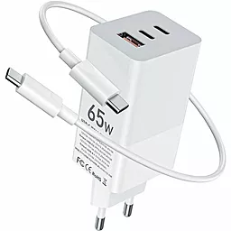 Мережевий зарядний пристрій Gelius Nimble 65W + USB C-C Cable White (GP-HC051)