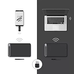 Графический планшет Huion Inspiroy Dial Q620M + перчатка Black - миниатюра 4