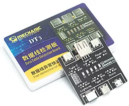 Тестер для проверки кабелей синхронизации и зарядки MECHANIC DT3 MicroUSB+Type-C+Lighting - миниатюра 2