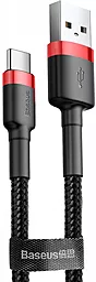 USB Кабель Baseus Cafule 2M USB Type-C Cable Red/Black (CATKLF-C91)