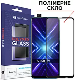 Защитное стекло MAKE Polymer Glass Huawei Honor 9X Black (MGPH9X)