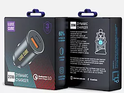 Автомобильное зарядное устройство с быстрой зарядкой Luxe Cube 20w USB-C/USB-A ports car charger black - миниатюра 2