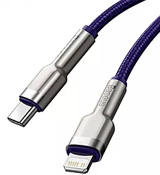 Кабель USB PD Baseus Cafule Metal 20W USB Type-C - Lightning Cable Purple (CATLJK-A05) - миниатюра 2