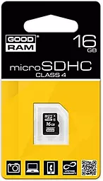 Карта пам'яті GooDRam 16GB microSDHC Class 4 (SDU16GHCGRR10) - мініатюра 2