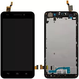 Дисплей Huawei Ascend G620s (G620S-L01, G620S-UL00, G620S-L02) с тачскрином и рамкой, Black