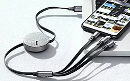 Кабель USB Baseus Flexible 18w 3.5a 0.35-1.2M 3-in-1 USB to Type-C/Lightning/micro USB сable dark gray (CAMLT-BYG1) - миниатюра 2