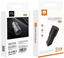 Автомобильное зарядное устройство WUW C148 12W 2.4A 2xUSB-A Car charger Black - миниатюра 4