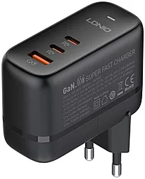 Сетевое зарядное устройство LDNio Supper Fast Q366 65W GaN PD/QC4.0 2xUSB-C-1xA Black