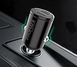 Автомобильное зарядное устройство Promate Bullet-PD40 40w USB-C/USB-A ports car charger black - миниатюра 3