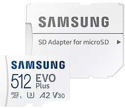 Карта памяти Samsung 512 GB microSDXC Class 10 UHS-I U3 V30 A2 EVO Plus + SD Adapter MB-MC512KA/EU - миниатюра 4
