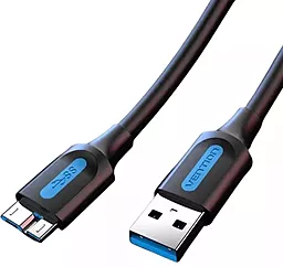 Кабель USB Vention 3m micro USB 3.0 cable  black (COPBI) - миниатюра 2