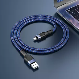 Кабель USB Hoco U110 2.4A 1.2M Lightning Cable Blue - миниатюра 5