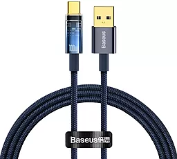 Кабель USB Baseus Explorer Series Auto Power-Off  100w 5a USB Type-C cable blue (CATS000203)