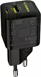 Сетевое зарядное устройство Gelius 30W GaN PD USB-A/USB-C ports home charger transparent black (GP-HC055) - миниатюра 2