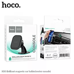 Автодержатель магнитный Hoco H30 Brilliant magnetic car holder(center console) Black - миниатюра 2