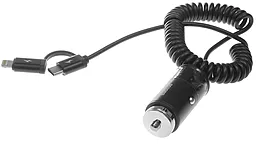 Автомобильное зарядное устройство Baseus F629-1 USB Type-C+Lightning Cable 12В 2.4А Black (CCALL-EL01) - миниатюра 4