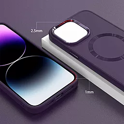 Чехол Epik Bonbon Metal Style with MagSafe для Apple iPhone 14 Dark Purple - миниатюра 5