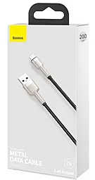 Кабель USB Baseus Cafule Series Metal 2.4A 2M Lightning Cable  Black (CALJK-B01) - миниатюра 5
