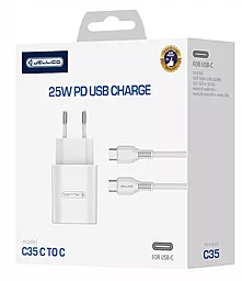 Сетевое зарядное устройство Jellico C35 25w PD USB-C home charger + USB-C to USB-C cable white - миниатюра 6