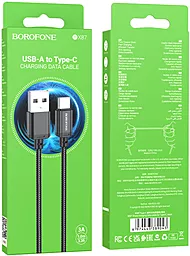 Кабель USB Borofone BX87 Sharp 3A USB Type-C Cable Black - миниатюра 6