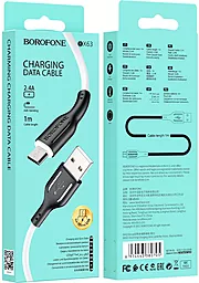 Кабель USB Borofone BX63 Charming micro USB Cable Black/White - миниатюра 4