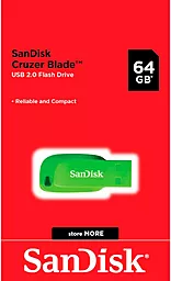 Флешка SanDisk 64 GB Cruzer Blade USB 2.0 Green (SDCZ50C-064G-B35GE) - мініатюра 2