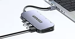 Мультипортовый USB Type-C хаб Essager Maple Harp 11-in-1 gray (EHB11-FQ0G-Z) - миниатюра 3