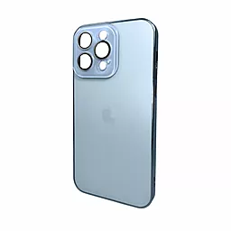 Чехол AG Glass Sapphire Frame MagSafe Logo for Apple iPhone 14 Pro Sierra Blue