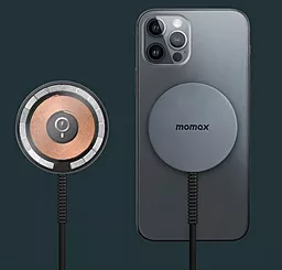 Беспроводное (индукционное) зарядное устройство Momax Q.Mag Magnetic 15w wireless charger black (UD21E) - миниатюра 9