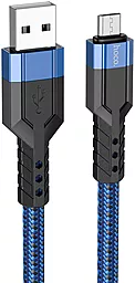 Кабель USB Hoco U110 2.4A micro USB Cable Blue - миниатюра 4
