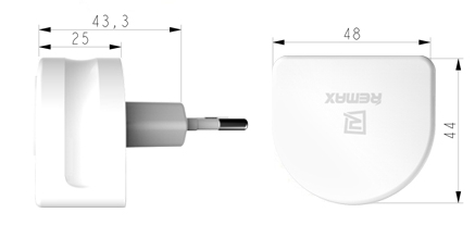 Remax Moon Dual USB Home Charger размеры