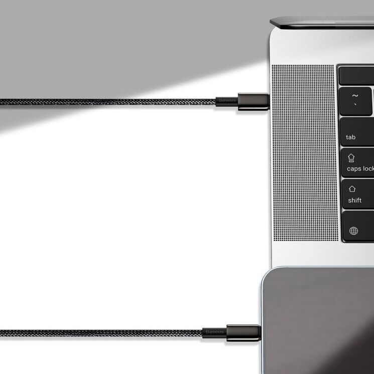 Кабель USB Baseus Tungsten Gold PD 100W Type-C - Type-C Cable Black (CATWJ-01) / изоборажение №1