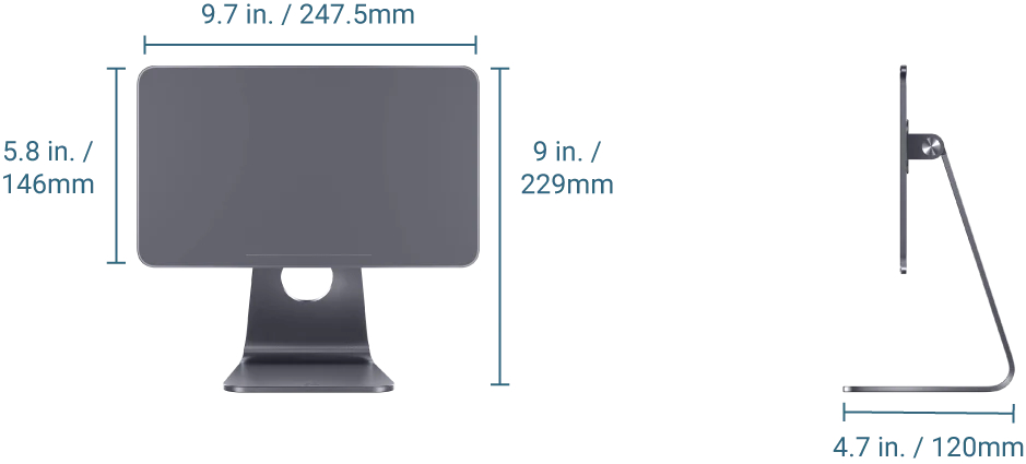Магнитный держатель SwitchEasy MagMount Magnetic iPad Stand for iPad Pro 12.9 (2021-2018) Space Gray (GS-109-178-280-101) / изоборажение №1
