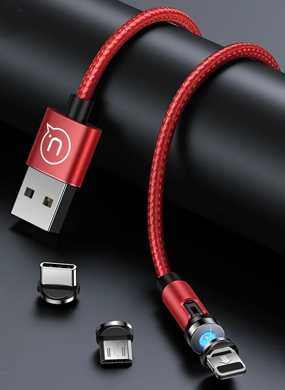 Кабель USB Usams U59 Rotatable Magnetic Lightning Cable 2A Black / изоборажение №1